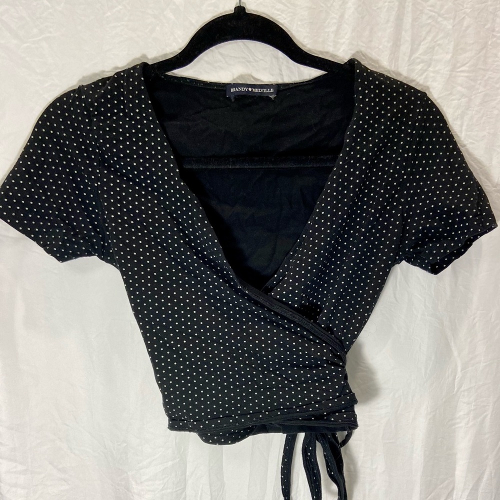 Brandy Melville polkadot wrap top